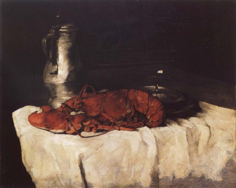 Karl Schuch Lobster with Pewter Jug and Wineglass France oil painting art